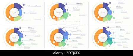 Vektor Kreis Diagramm Designs, moderne Vorlagen für die Erstellung von Infografiken, Präsentationen, Berichte, Visualisierungen Stock Vektor