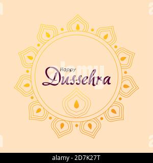 Gold Mandala Ornament auf weißem Hintergrund Design, Happy dussehra lord RAM Festival und indischen Thema Vektor Illustration Stock Vektor
