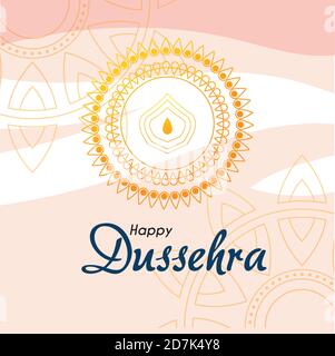 Gold Mandala Ornament auf weißem Hintergrund Design, Happy dussehra lord RAM Festival und indischen Thema Vektor Illustration Stock Vektor