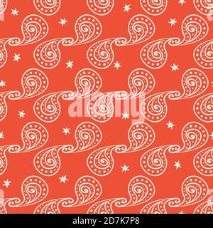 Abstrakte Paisley und Sterne nahtlose Vektor-Muster Stock Vektor