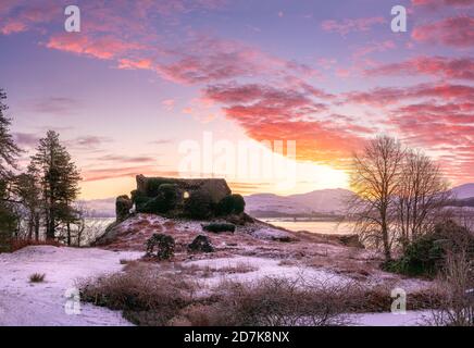 Schloss AROS im Winter. Isle of Mull Stockfoto