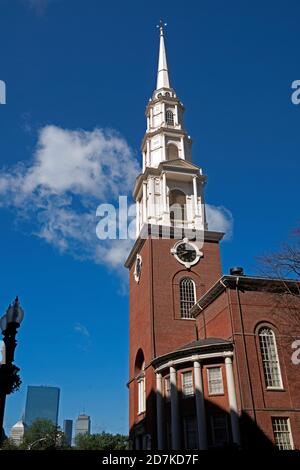 Park Street Congretional Church, Boston, MA, USA. Stockfoto