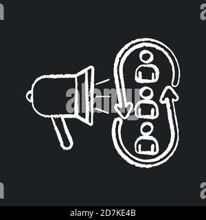 Marketing Synergie Kreide weißes Symbol auf schwarzem Hintergrund Stock Vektor