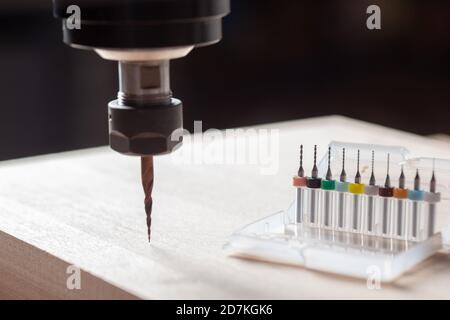 Spindel mit einer Fräsmaschine cnc-Maschine Stockfoto