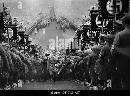 Adolf Hitler am Reichsparteitag in Nürnberg Stockfoto