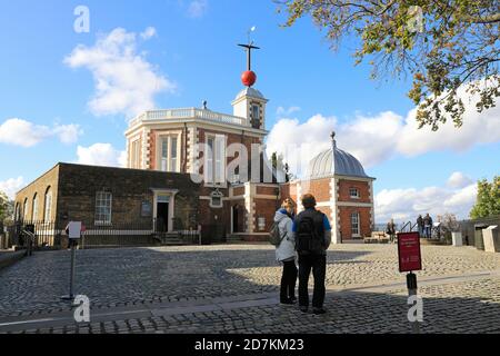 Das Old Greenwich Royal Observatory im Herbst, im Südosten Englands, Großbritannien Stockfoto