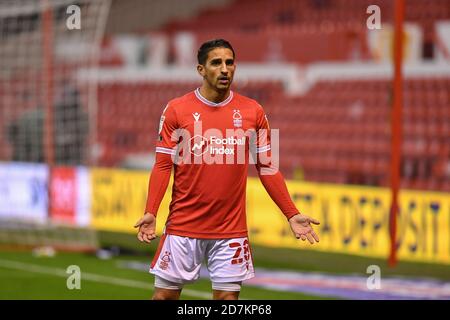 NOTTINGHAM, GROSSBRITANNIEN. 23. OKTOBER Anthony Knockaert von Nottingham Forest während des Sky Bet Championship Spiels zwischen Nottingham Forest und Derby County am City Ground, Nottingham am Freitag, 23. Oktober 2020. (Kredit: Jon Hobley - MI News) Kredit: MI Nachrichten & Sport /Alamy Live Nachrichten Stockfoto