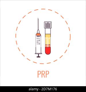 Thrombozytenreiches Plasma (PRP) Behandlung, Illustration. Stockfoto