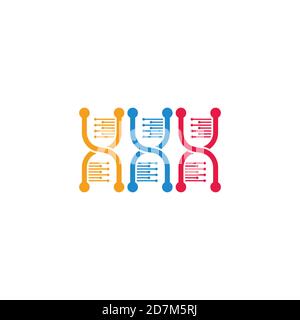 Gruppe dna einfaches buntes Design genetisches Symbol Vektor Stock Vektor