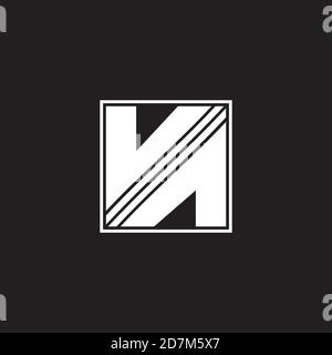 Abstrakter Buchstabe va Streifen quadratische Bewegung geometrische Logo Vektor Stock Vektor