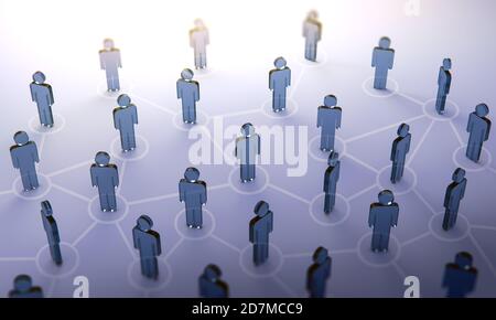 Aus dem sozialen Netzwerk. Digital generiertes Bild. 3D-Illustration. Stockfoto