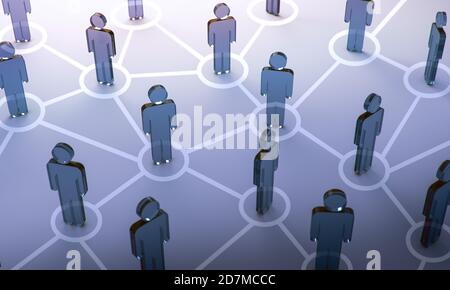 Aus dem sozialen Netzwerk. Digital generiertes Bild. 3D-Illustration. Stockfoto