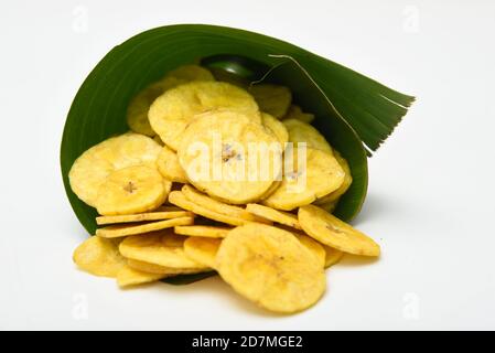 Banana Chips Kerala Tee Zeit Snacks, gebrannte Snacks für Onam Festival. Hausgemachte traditionelle Kerala Snacks. Stockfoto