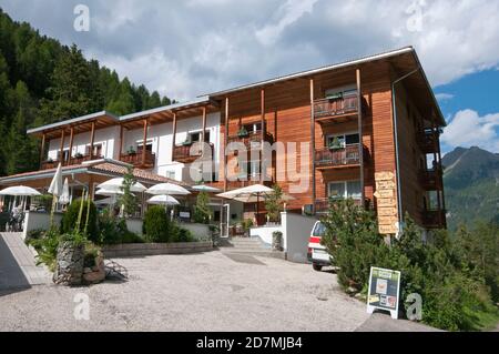 Zum See Hotel-Restaurant in Martelltal (Martelltal), Bozen, Trentino-Südtirol, Italien Stockfoto