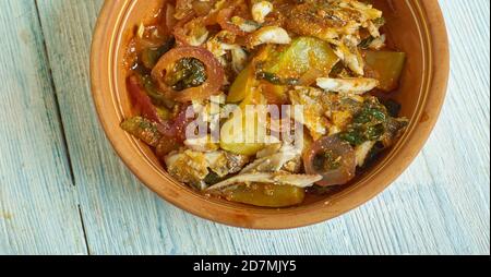 Satini Poisson Sale - Chutney mit gesalzenem Fisch, typisch mauritisches kreolisches Gericht Stockfoto