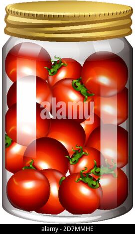 Tomaten im Glas aufbewahren Illustration Stock Vektor