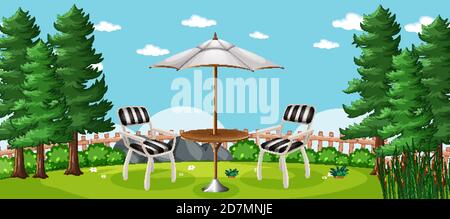 Naturpark Picknick leere Szene Illustration Stock Vektor