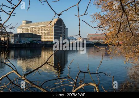 Landschaft entlang der Spree, Berlin Stockfoto