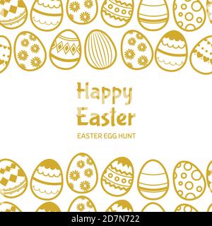 Frohe ostern egghunt Vektor-Banner-Vorlage mit Text. Illustration von glücklichen ostern, egghunt Karte Stock Vektor