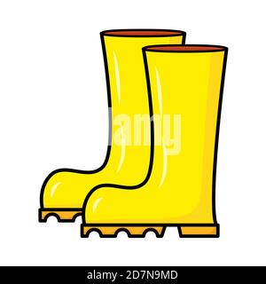 Wellington Stiefel Cartoon Illustration isoliert auf weißem Hintergrund. Rain Boot Set Vektor Clip Art. Stock Vektor