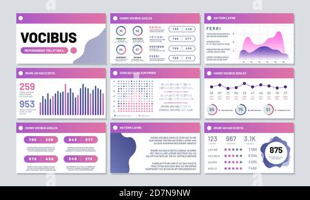 Vektor-Info-Panels, Präsentationsvorlagen mit Infografiken-Elementen. Illustration von Infografik-Daten, Präsentation Infoschart und Grafik Stock Vektor