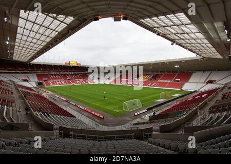 SUNDERLAND, ENGLAND. 24. OKTOBER EIN allgemeiner Blick auf den Boden vor dem Sky Bet League 1 Spiel zwischen Sunderland und Portsmouth im Stadium of Light, Sunderland am Samstag, 24. Oktober 2020. (Kredit: Robert Smith - MI News) Kredit: MI Nachrichten & Sport /Alamy Live Nachrichten Stockfoto