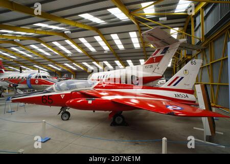 Folland Gnat T1, XR534, Newark Air Museum Großbritannien. Stockfoto