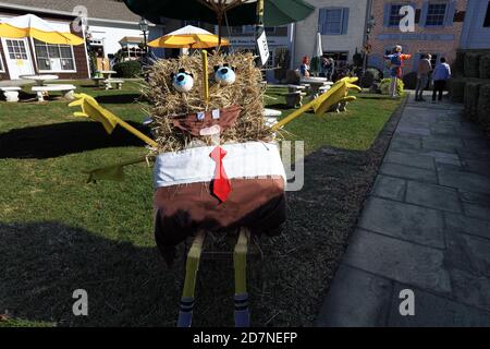 Scarecrow Wettbewerb Stony Brook Village Long Island New York Stockfoto