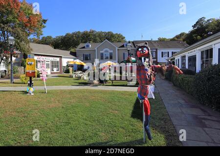 Scarecrow Wettbewerb Stony Brook Village Long Island New York Stockfoto