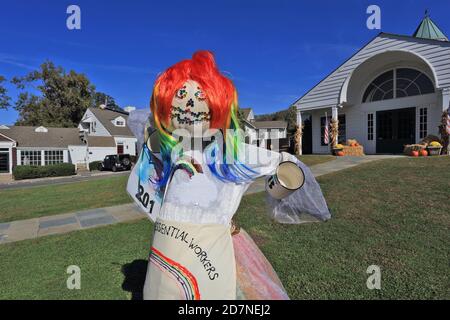 Scarecrow Wettbewerb Stony Brook Village Long Island New York Stockfoto