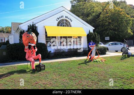 Scarecrow Wettbewerb Stony Brook Village Long Island New York Stockfoto