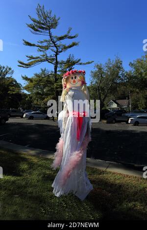 Scarecrow Wettbewerb Stony Brook Village Long Island New York Stockfoto