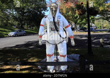 Scarecrow Wettbewerb Stony Brook Village Long Island New York Stockfoto