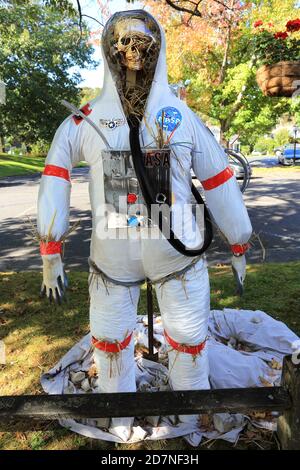 Scarecrow Wettbewerb Stony Brook Village Long Island New York Stockfoto