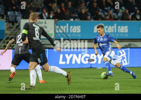 Kongens Lyngby, Dänemark. Oktober 2020. Ertugrul Teksen (27) von Lyngby Boldklub gesehen während der 3F Superliga Spiel zwischen Lyngby Boldklub und Odense Boldklub auf Lyngby Stadion in Kongens Lyngby. (Bildnachweis: Gonzales Photo - Rune Mathiesen). Stockfoto