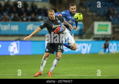 Kongens Lyngby, Dänemark. Oktober 2020. Lasse Fosgaard (9) von Lyngby Boldklub gesehen während des 3F Superliga Matches zwischen Lyngby Boldklub und Odense Boldklub auf Lyngby Stadion in Kongens Lyngby. (Bildnachweis: Gonzales Photo - Rune Mathiesen). Stockfoto