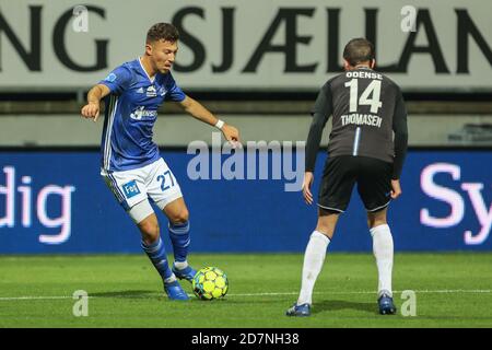 Kongens Lyngby, Dänemark. Oktober 2020. Ertugrul Teksen (27) von Lyngby Boldklub gesehen während der 3F Superliga Spiel zwischen Lyngby Boldklub und Odense Boldklub auf Lyngby Stadion in Kongens Lyngby. (Bildnachweis: Gonzales Photo - Rune Mathiesen). Stockfoto