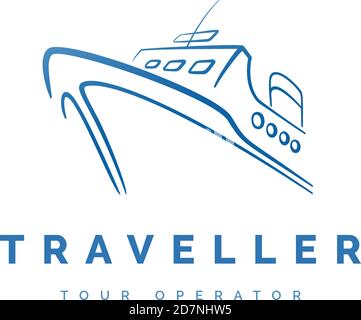 Vektor-Logo für Schiff- und Fährdienste Stock Vektor