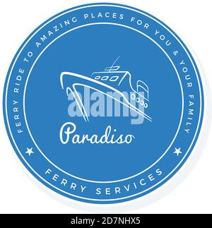 Vektor-Logo für Schiff- und Fährdienste Stock Vektor