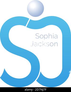 Vektorsymbol für SJ-Buchstaben Stock Vektor