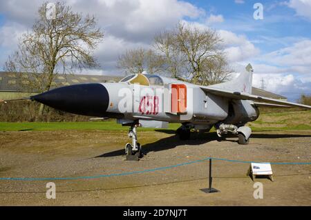 Mikoyan Gurevich MiG 23ML, Flogger, 024003607, Newark Air Museum, Stockfoto