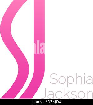 Vektorsymbol für SJ-Buchstaben Stock Vektor