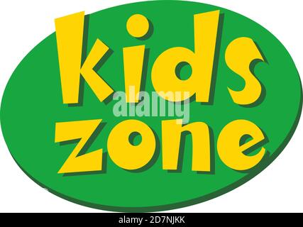 Kids Zone Vektorbeschriftung Stock Vektor