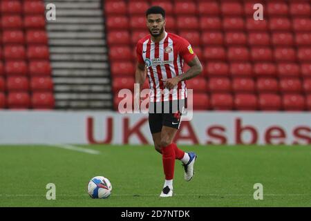 SUNDERLAND, ENGLAND. 24. OKTOBER Jordan Willis of Sunderland während des Sky Bet League 1 Spiels zwischen Sunderland und Portsmouth im Stadium of Light, Sunderland am Samstag, 24. Oktober 2020. (Kredit: Robert Smith - MI News) Kredit: MI Nachrichten & Sport /Alamy Live Nachrichten Stockfoto