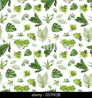 Tropisches Nahtmuster. Dschungel exotische Blätter Vektor Hintergrund. Illustration von nahtlosen Muster grünen Blatt Stock Vektor