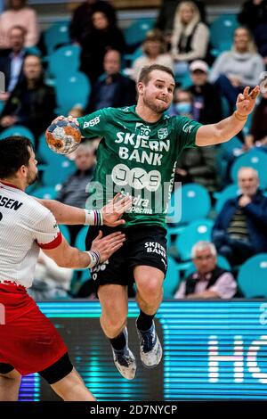 Kolding, Dänemark. Oktober 2020. Jesper Konradsson (10) von Skjern Handball in der Dänischen Männer Handball League Spiel zwischen KIF Kolding und Skjern Handball in der Sydbank Arena in Kolding gesehen. (Foto: Gonzales Photo - Lasse Lagoni). Stockfoto