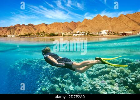 Rotes Meer, Ägypten - Unterwasser, Marsa Alam Riff schnorcheln Stockfoto