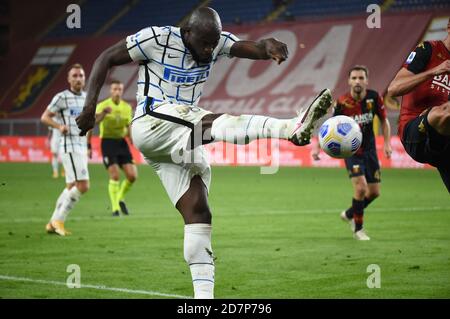 Genua, Italien. Okt. 2020. Romelu Lukaku (Inter) während Genua CFC vs FC Internazionale, italienische Fußballserie EIN Spiel in Genua, Italien, Oktober 24 2020 Kredit: Unabhängige Fotoagentur/Alamy Live Nachrichten Stockfoto