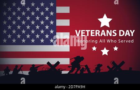 Veterans Day, Memorial Day, Patriot Vector für Banner, Broschüre, Print Ad, Sticker Stock Vektor