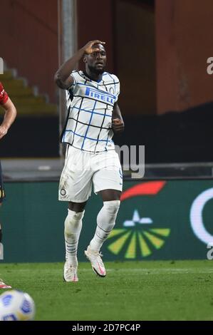 Luigi Ferraris Stadion, Genua, Italien, 24 Oct 2020, Romelu Lukaku (Inter), feiert nach einem Tor während Genua CFC gegen FC Internazionale, italienische Fußball-Serie A Spiel - Credit: LM/Danilo Vigo/Alamy Live News Stockfoto